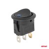 ΔΙΑΚΟΠΤΗΣ 12V ON/OFF ΣΤΡΟΓΓΥΛΟΣ ΜΕ 3 ΕΠΑΦΕΣ ΜΠΛΕ LED  AMIO - 1 τεμ.