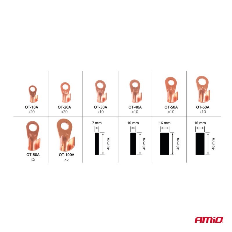 ΦΙΣΑΚΙΑ/ΣΥΝΔΕΣΜΟΙ/ΑΚΡΟΔΕΚΤΕΣ ΚΑΛΩΔΙΩΝ & ΘΕΡΜΟΣΥΣΤΕΛΛΟΜΕΝΟΙ ΣΩΛΗΝΕΣ/ΜΟΝΩΤΙΚΑ ΚΑΛΩΔΙΩΝ AMIO - 90 τεμ.