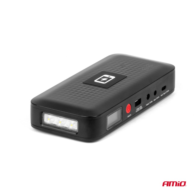 ΕΚΚΙΝΗΤΗΣ ΜΠΑΤΑΡΙΑΣ - STARTER POWERBANK 12V 4000mAh 800A  ΜΕ ΟΘΟΝΗ LCD & ΑΣΥΡΜΑΤΗ ΦΟΡΤΙΣΗ ΑΜΙΟ - 1 τεμ.