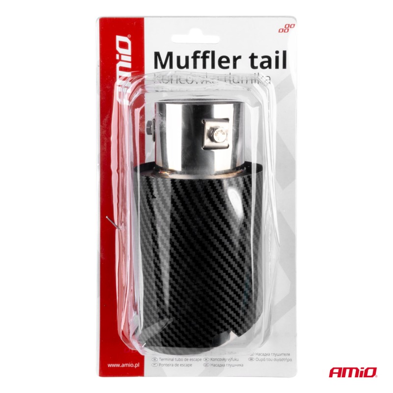 ΑΚΡΟ (ΜΠΟΥΚΑ) ΕΞΑΤΜΙΣΗΣ MT-028C AKR ΧΡΩΜΙΟ/CARBON Φ43>56 155x89mm AMIO - 1 ΤΕΜ.