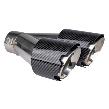 ΑΚΡΟ (ΜΠΟΥΚΑ) ΕΞΑΤΜΙΣΗΣ ΔΙΠΛΗ ΑΠΟΛΗΞΗ MT-029 LEFT AKR ΧΡΩΜΙΟ/CARBON Φ32-52 165x(76X2)mm AMIO - 1 τεμ.