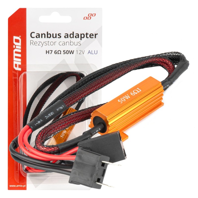 ΑΝΤΙΣΤΑΣΗ ΓΙΑ ΛΑΜΠΕΣ LED H7 12V 50W 6Ω (ΑΝΤΙΣΤΑΣΗ-ΨΕΥΤΗΣ-CANCELLER) AMIO - 1 τεμ.