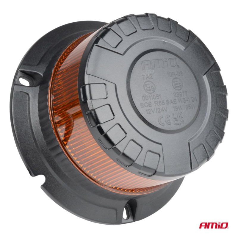 ΦΑΡΟΣ HEAVY DUTY W28M 12/24V ΠΟΡΤΟΚΑΛΙ 16LED ΜΑΓΝΗΤΙΚΟΣ/ΒΙΔΩΤΟΣ ΜΕ ΦΙΣ ΑΝΑΠΤΗΡΑ Υ89mm Φ110mm AMIO - 1 τεμ.