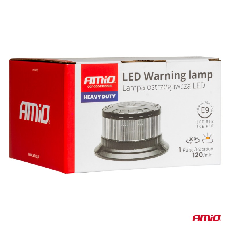 ΦΑΡΟΣ ΦΙΜΕ HEAVY DUTY W28B 12/24V ΠΟΡΤΟΚΑΛΙ 16LED ΒΙΔΩΤΟΣ Υ77mm Φ110mm AMIO - 1 τεμ.