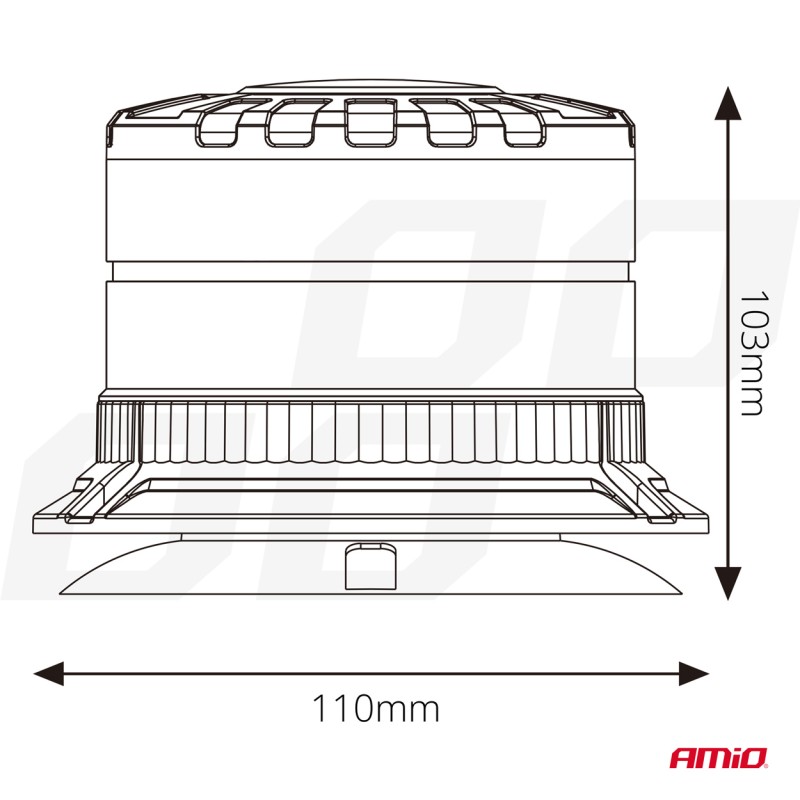 ΦΑΡΟΣ HEAVY DUTY W29M 12/24V ΠΟΡΤΟΚΑΛΙ 16LED ΜΑΓΝΗΤΙΚΟΣ/ΒΙΔΩΤΟΣ ΜΕ ΦΙΣ ΑΝΑΠΤΗΡΑ Υ103mm Φ110mm AMIO - 1 τεμ.