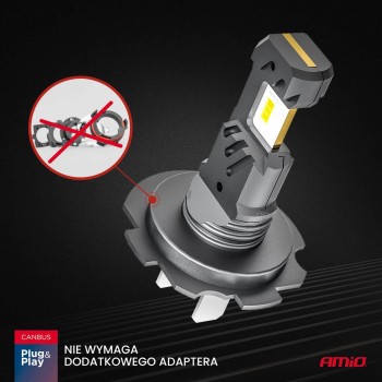 ΛΑΜΠΕΣ LED H7/H18 12V 60W 6.000K 5.600lm +400% LED CAN-BUS HYBRID SERIES AMIO - 2 ΤΕΜ.