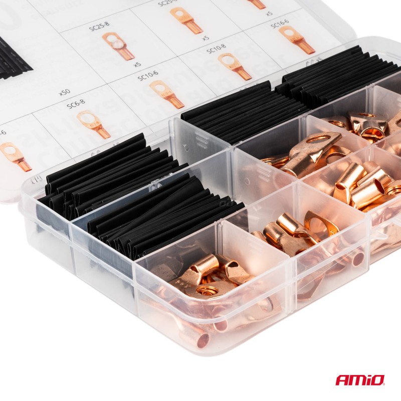 ΣΥΝΔΕΣΜΟΙ ΚΑΛΩΔΙΩΝ & ΘΕΡΜΟΣΥΣΤΕΛΛΟΜΕΝΟΙ ΣΩΛΗΝΕΣ ΣΕΤ ΔΙΑΦΟΡΑ ΜΕΓΕΘΗ AMIO - 140 τεμ.