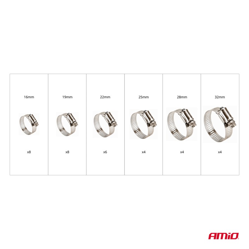 ΚΟΛΙΕΔΕΣ ΣΦΙΓΚΤΗΡΕΣ - ΔΙΑΦΟΡΑ ΜΕΓΕΘΗ ΑΠΟ ΑΝΟΞΕΙΔΩΤΟ ΑΤΣΑΛΙ AMIO - 34 τεμ.