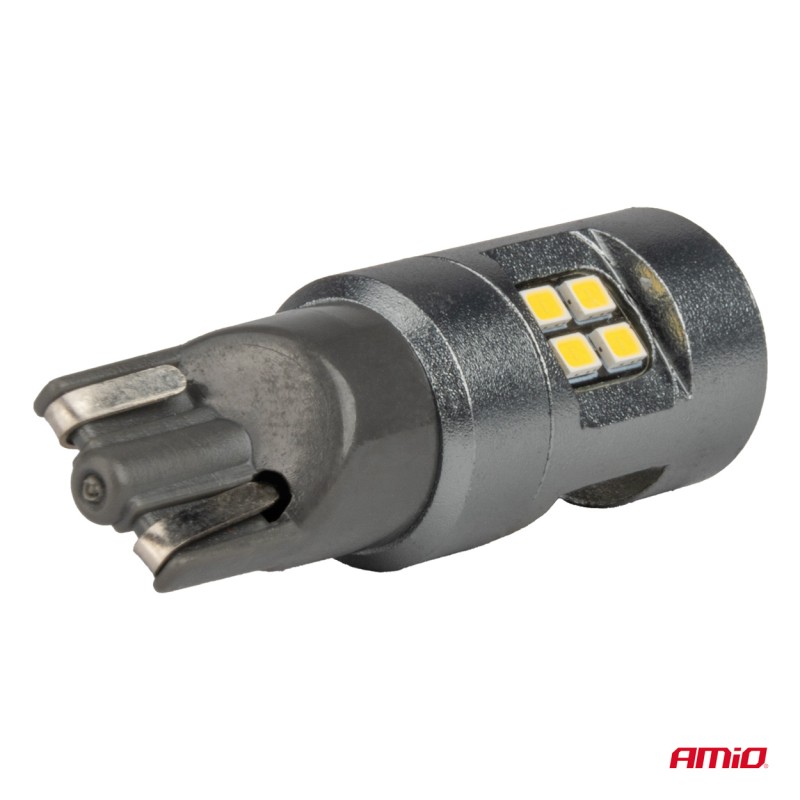 ΛΑΜΠΑΚΙΑ T10 W5W 12V/24V LED CAN-BUS 16xSMD 2016 ΛΕΥΚΟ ΦΩΣ 5.500K (ΣΕ ΧΡΩΜΑ ΧΡΩΜΙΟΥ) AMIO -  2 ΤΕΜ.