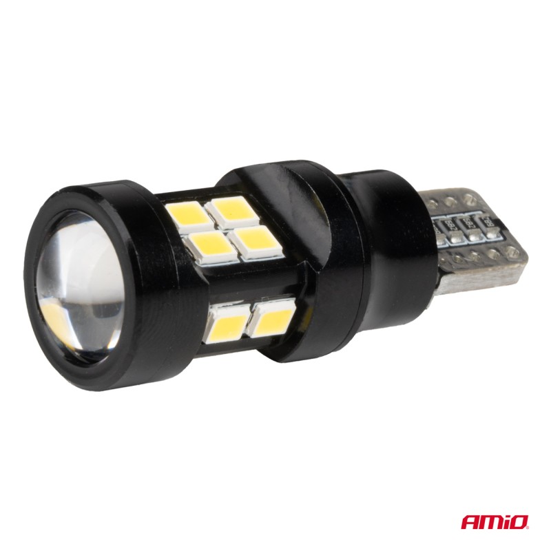 ΛΑΜΠΑΚΙΑ LED T15 W16W 12V/24V LED CAN-BUS 15xSMD 2835 ΛΕΥΚΟ ΦΩΣ 5.500K (ΣΕ ΧΡΩΜΑ ΜΑΥΡΟ) AMIO - 2 ΤΕΜ.