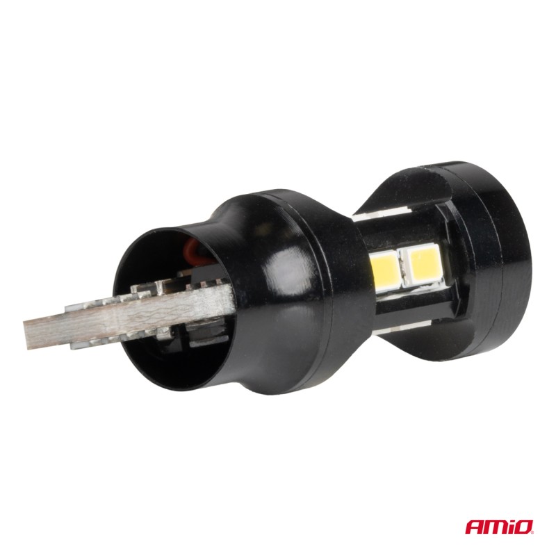 ΛΑΜΠΑΚΙΑ LED T15 W16W 12V/24V LED CAN-BUS 15xSMD 2835 ΛΕΥΚΟ ΦΩΣ 5.500K (ΣΕ ΧΡΩΜΑ ΜΑΥΡΟ) AMIO - 2 ΤΕΜ.