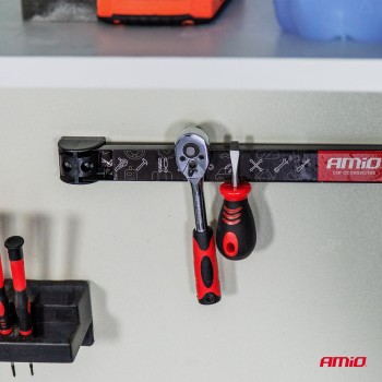 ΜΑΓΝΗΤΙΚΗ ΒΑΣΗ ΤΟΙΧΟΥ ΣΤΕΡΕΩΣΗΣ ΕΡΓΑΛΕΙΩΝ ΣΕ 3 ΛΩΡΙΔΕΣ 1x20cm/1x30,5cm/1x46cm AMIO - ΣΕΤ 3 ΤΕΜ.