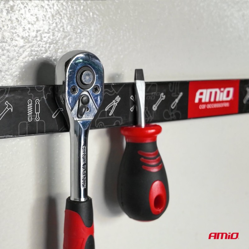 ΜΑΓΝΗΤΙΚΗ ΒΑΣΗ ΤΟΙΧΟΥ ΣΤΕΡΕΩΣΗΣ ΕΡΓΑΛΕΙΩΝ ΣΕ 3 ΛΩΡΙΔΕΣ 1x20cm/1x30,5cm/1x46cm AMIO - ΣΕΤ 3 ΤΕΜ.