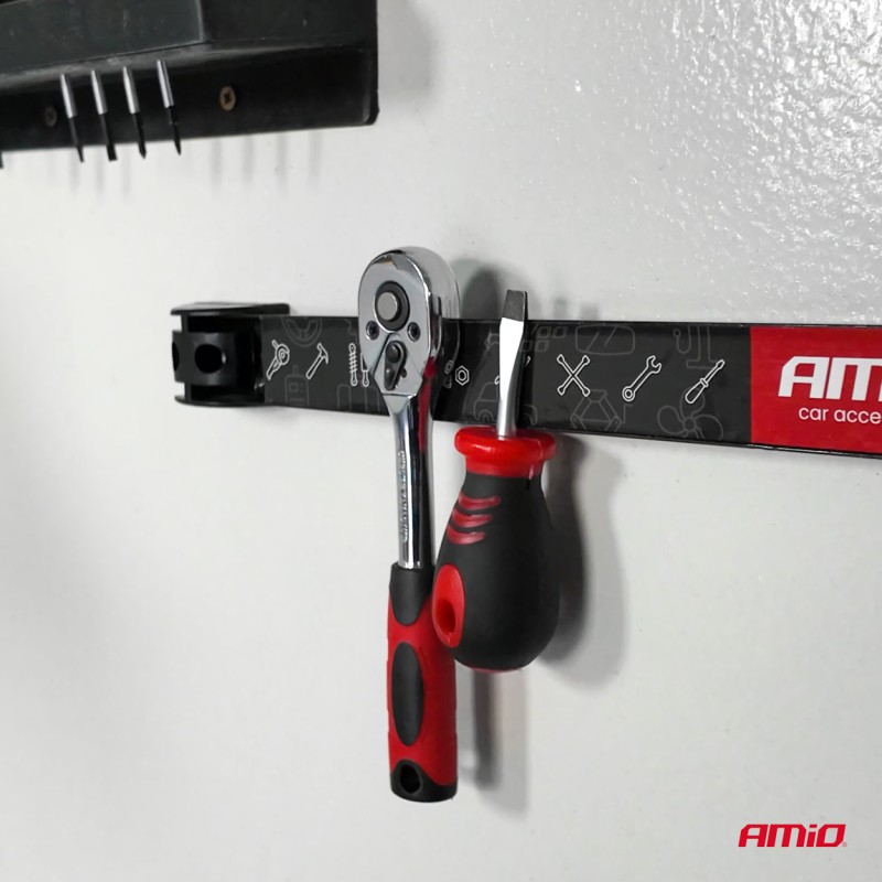 ΜΑΓΝΗΤΙΚΗ ΒΑΣΗ ΤΟΙΧΟΥ ΣΤΕΡΕΩΣΗΣ ΕΡΓΑΛΕΙΩΝ ΣΕ 3 ΛΩΡΙΔΕΣ 1x20cm/1x30,5cm/1x46cm AMIO - ΣΕΤ 3 ΤΕΜ.