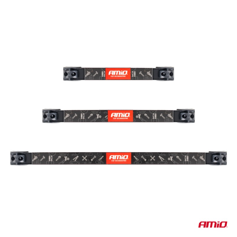 ΜΑΓΝΗΤΙΚΗ ΒΑΣΗ ΤΟΙΧΟΥ ΣΤΕΡΕΩΣΗΣ ΕΡΓΑΛΕΙΩΝ ΣΕ 3 ΛΩΡΙΔΕΣ 1x20cm/1x30,5cm/1x46cm AMIO - ΣΕΤ 3 ΤΕΜ.