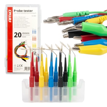 ΔΟΚΙΜΑΣΤΙΚΑ ΚΑΛΩΔΙΑ (ΤΕΣΤΕΡ) ΜΕ ΔΟΚΙΜΑΣΤΙΚΕΣ ΜΥΤΕΣ/ΤΣΙΜΠΙΔΑΚΙΑ/ΑΚΡΟΔΕΚΤΕΣ (ΚΡΟΚΟΔΕΙΛΑΚΙΑ) ΑΜΙΟ -  20 ΤΕΜ.