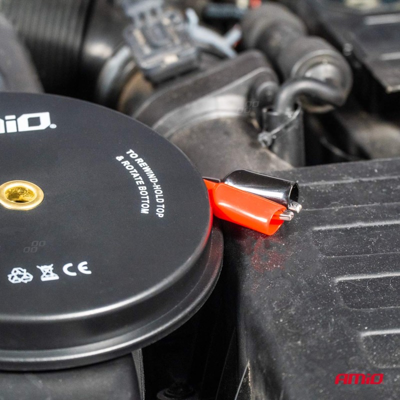 ΑΚΡΟΔΕΚΤΕΣ (ΚΡΟΚΟΔΕΙΛΑΚΙΑ) ΜΠΑΤΑΡΙΑΣ ΜΕ ΚΑΛΩΔΙΟ ΣΕ ΚΟΥΛΟΥΡΑ 9m AMIO - 1 τεμ.