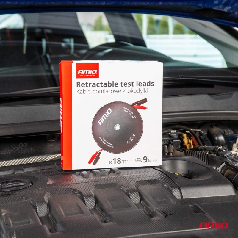 ΑΚΡΟΔΕΚΤΕΣ (ΚΡΟΚΟΔΕΙΛΑΚΙΑ) ΜΠΑΤΑΡΙΑΣ ΜΕ ΚΑΛΩΔΙΟ ΣΕ ΚΟΥΛΟΥΡΑ 9m AMIO - 1 τεμ.