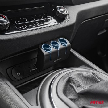 ΑΝΤΑΠΤΟΡΑΣ ΑΝΑΠΤΗΡΑ 12/24V 120W ΜΑΥΡΟΣ/3 ΘΕΣΕΙΣ/ΠΕΡΙΣΤΡΟΦΗ 90 ΜΟΙΡΩΝ AMIO - 1 Τεμ.