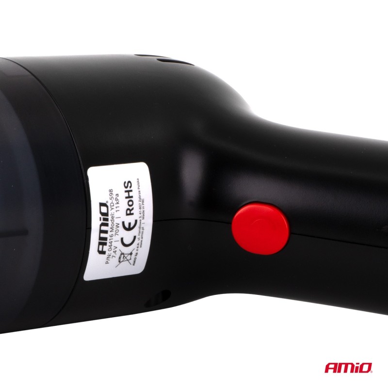 Amio - Ασύρματη Ηλεκτρική Σκούπα Αυτοκινήτου VC-08 70W 11 kPa BLDC με Φίλτρο HEPA – USB-C - 1 Τεμ. (04416/AM)