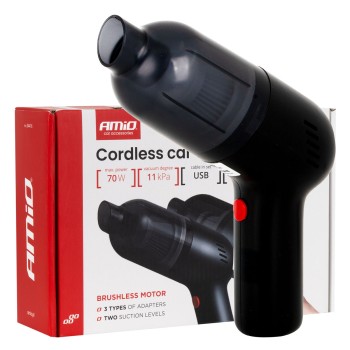 Amio - Ασύρματη Ηλεκτρική Σκούπα Αυτοκινήτου VC-08 70W 11 kPa BLDC με Φίλτρο HEPA – USB-C - 1 Τεμ. (04416/AM)