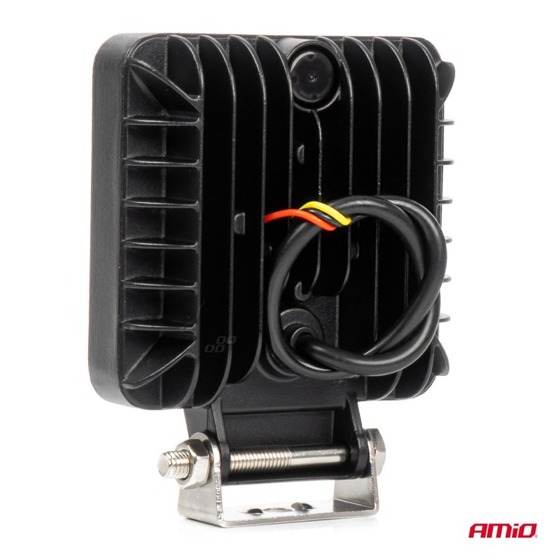 Amio - LED Λάμπα Εργασίας 36W 3600lm 6500K με Προειδοποιητικό Φως – 9–36V (Λευκό + Κίτρινο) Spot Αλουμινένια - 1 τεμ. - (04419/AM)