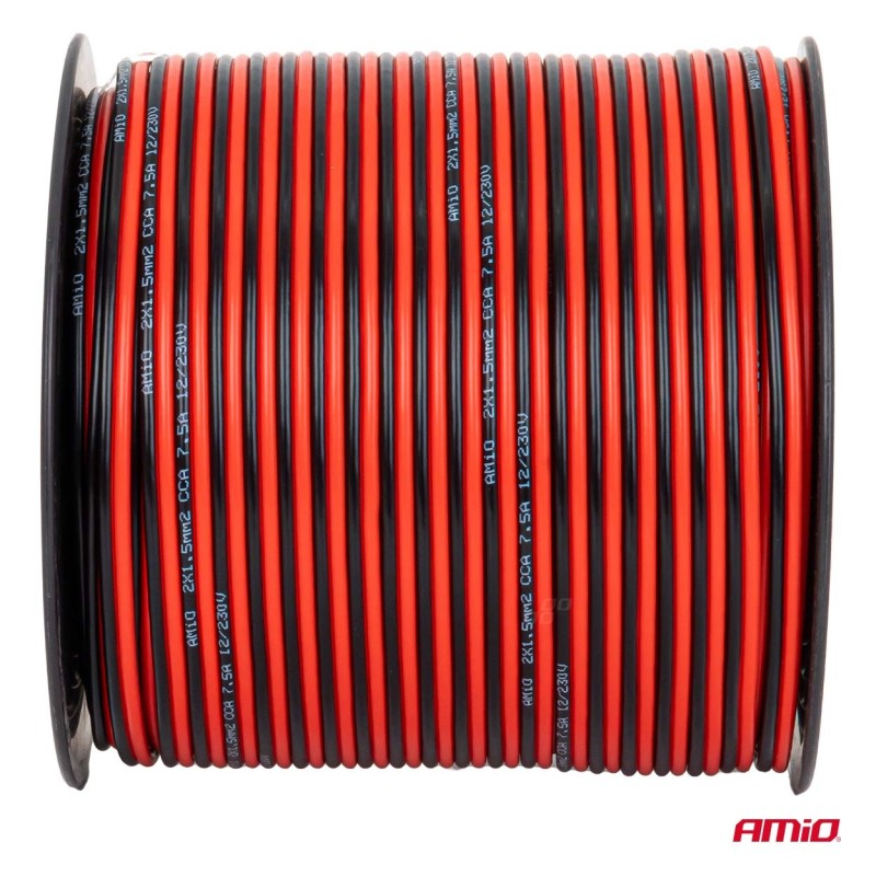 Amio - Δίδυμο Καλώδιο Ηχείων CCA 2×1,5mm² 100m - 1 τεμ. (04459/AM)