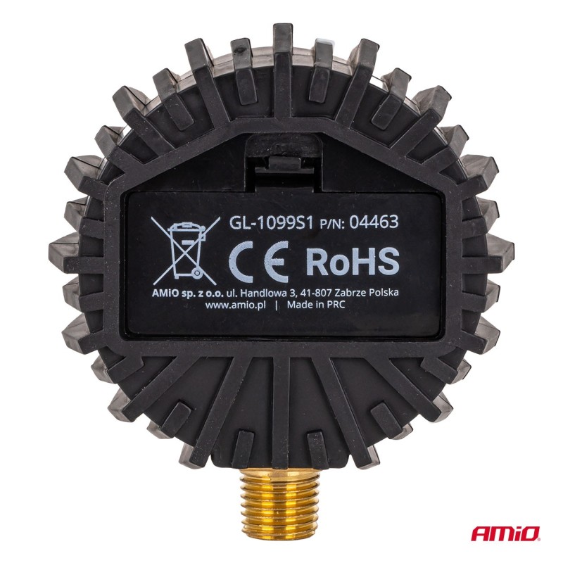 Amio - Ψηφιακό Μανόμετρο Πίεσης 17 bar με Λαστιχένια Προστασία - 1τεμ. (04463/AM)