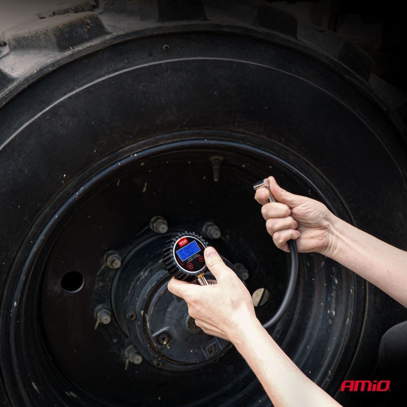 Amio - Ψηφιακό Μανόμετρο Πίεσης Ελαστικών 17 bar με Σωλήνα & Βαλβίδα Εκτόνωσης - 1τεμ. (04465/AM)