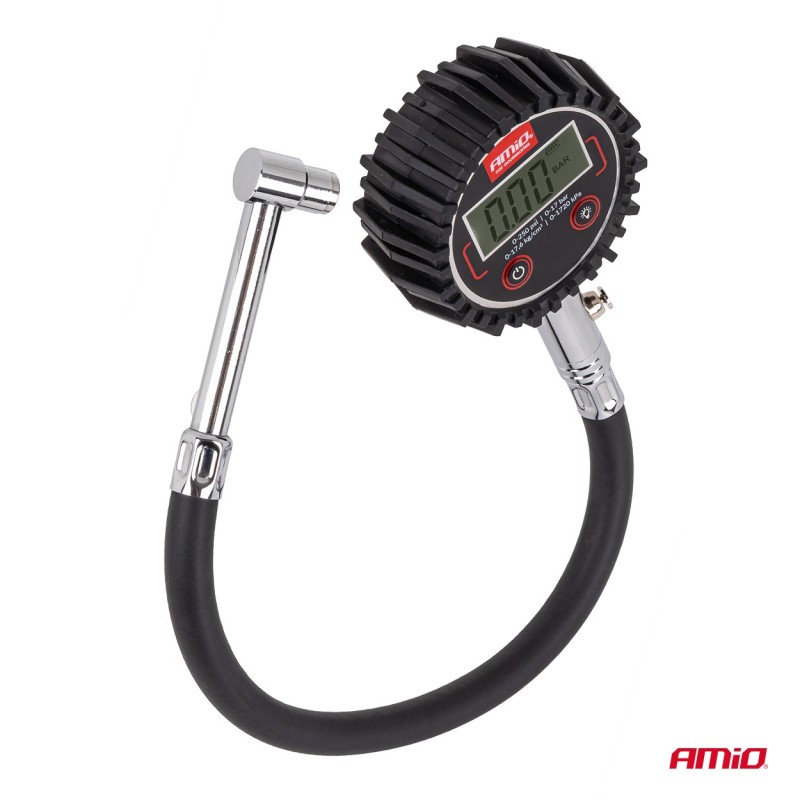 Amio - Ψηφιακό Μανόμετρο Πίεσης Ελαστικών 17 bar με Σωλήνα & Βαλβίδα Εκτόνωσης - 1τεμ. (04465/AM)