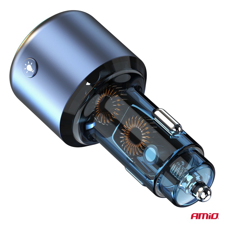 Amio - FM Transmitter Αυτοκινήτου 12/24V με 1xUSB Type-A και 1xUSB Type-C - 1 τεμ. (04655/AM)