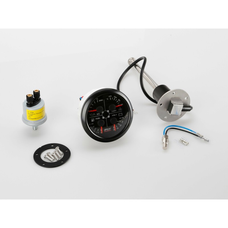 Lampa - Αναλογικό Όργανο 4-σε-1 85mm – Βολτόμετρο / Θερμοκρασία Νερού / Πίεση Λαδιού & Καύσιμο - 1 τεμ. (L1014.2)
