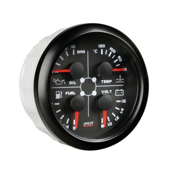 Lampa - Αναλογικό Όργανο 4-σε-1 85mm – Βολτόμετρο / Θερμοκρασία Νερού / Πίεση Λαδιού & Καύσιμο - 1 τεμ. (L1014.2)