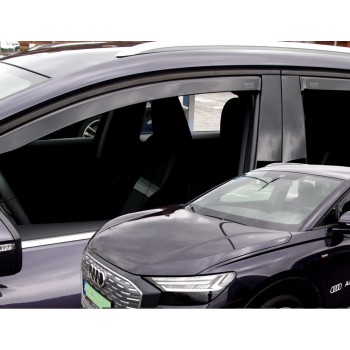 ΑΝΕΜΟΘΡΑΥΣΤΕΣ ΓΙΑ AUDI Q4 E-TRON 5D 2021+ -  ΣΕΤ ΑΥΤΟΚΙΝΗΤΟΥ ΑΠΟ ΕΥΚΑΜΠΤΟ ΦΙΜΕ ΠΛΑΣΤΙΚΟ HEKO - 4 ΤΕΜ.