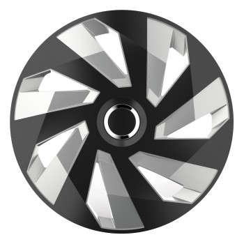 ΤΑΣΙΑ 16" HUBCAP VECTOR RC SILVER BLACK AMiO- 4 ΤΕΜ.