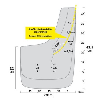 ΛΑΣΠΩΤΗΡΕΣ SPLASH-GUARDS CONTOUR SUV 29x42,5cm TYPE-7 2ΤΕΜ.