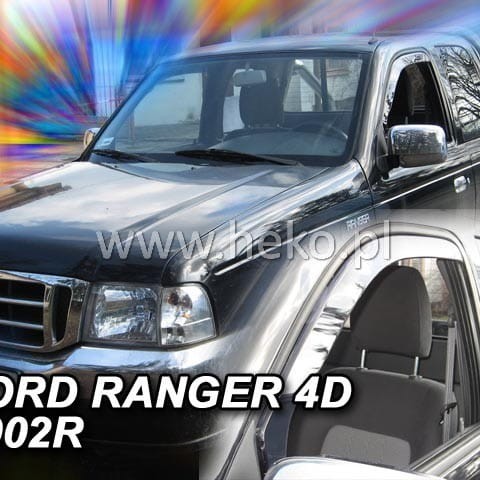 ΑΝΕΜΟΘΡΑΥΣΤΕΣ ΓΙΑ MAZDA B2500 / B2600 / FORD RANGER 2D/ 4D / RANGER 1ΜΙΣΗ ΚΑΜΠΙΝΑ EXTRA CAB 1997-2007 ΖΕΥΓΑΡΙ ΑΥΤΟΚΙΝΗΤΟΥ ΑΠΟ ΕΥΚΑΜΠΤΟ ΦΙΜΕ ΠΛΑΣΤΙΚΟ HEKO - 2 ΤΕΜ.