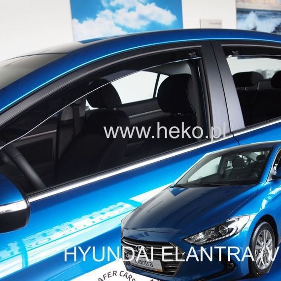 ΑΝΕΜΟΘΡΑΥΣΤΕΣ ΓΙΑ HYUNDAI ELANTRA 4D 2016+ ΣΕΤ ΑΥΤΟΚΙΝΗΤΟΥ ΑΠΟ ΕΥΚΑΜΠΤΟ ΦΙΜΕ ΠΛΑΣΤΙΚΟ HEKO - 4 ΤΕΜ.