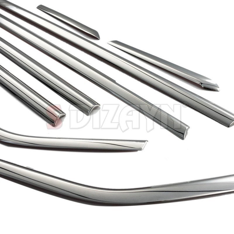 TRIM ΠΑΡΑΘΥΡΩΝ ΑΝΟΞ.ΑΤΣΑΛΙ ΧΡΩΜΙΟ S-DIZAYN ΓΙΑ FORD FOCUS 5D HB 2011+ - 8ΤΕΜ