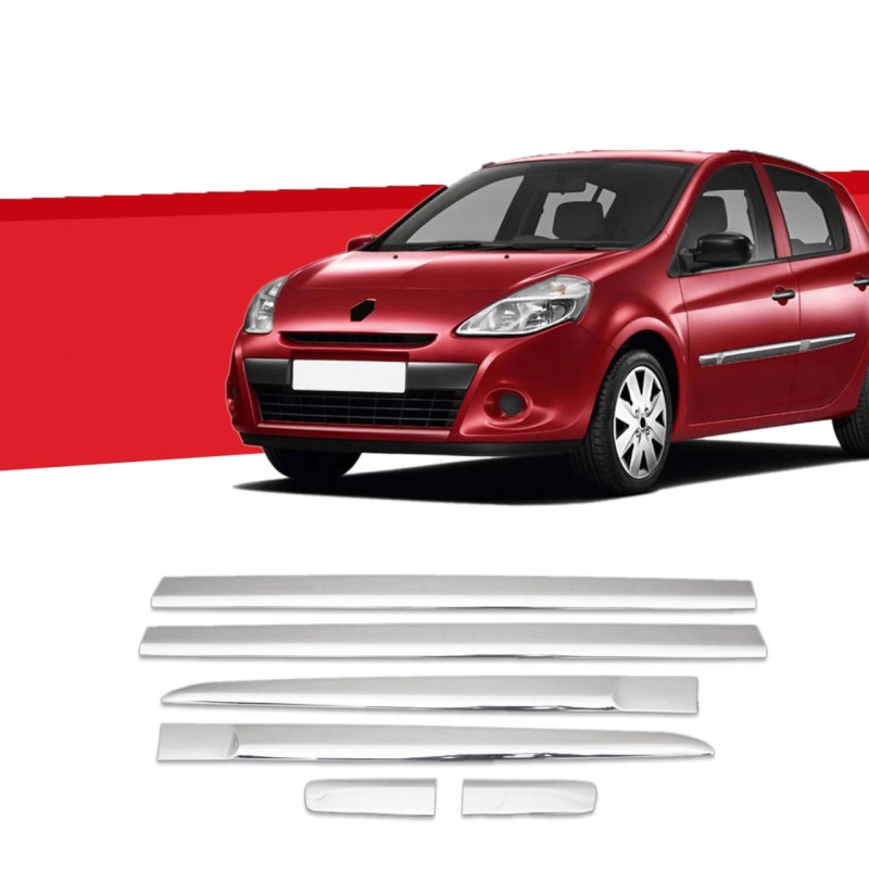 ΔΙΑΚΟΣΜΗΤΙΚΗ ΦΑΣΑ ΠΟΡΤΑΣ ΧΡΩΜΙΟ ΜΕΤΑΛΛΙΚΗ 6 ΤΕΜ. ΓΙΑ RENAULT CLIO 5D 2006+