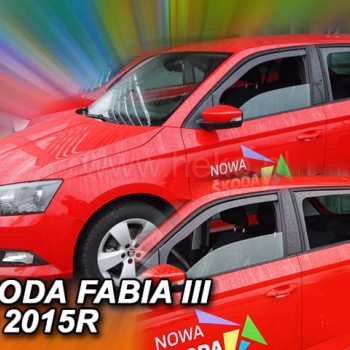 ΑΝΕΜΟΘΡΑΥΣΤΕΣ ΓΙΑ SKODA FABIA III 5D 2014+  HTB ΜΑΚΡΥ ΣΕΤ ΑΥΤΟΚΙΝΗΤΟΥ ΑΠΟ ΕΥΚΑΜΠΤΟ ΦΙΜΕ ΠΛΑΣΤΙΚΟ HEKO - 4 ΤΕΜ.