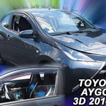 ΑΝΕΜΟΘΡΑΥΣΤΕΣ ΓΙΑ TOYOTA AYGO 3D 2014+   ΖΕΥΓΑΡΙ ΑΥΤΟΚΙΝΗΤΟΥ ΑΠΟ ΕΥΚΑΜΠΤΟ ΦΙΜΕ ΠΛΑΣΤΙΚΟ HEKO - 2 ΤΕΜ.