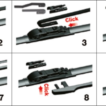 Υαλοκαθαριστήρας νέου τύπου ALL-IN-ONE 43 cm με μονό αντάπτορα γενικής χρήσης για 10 τύπους μπράτσων OTOTOP - 1 τεμάχιο