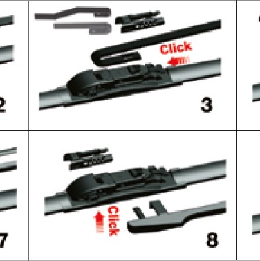 Υαλοκαθαριστήρας νέου τύπου ALL-IN-ONE 45 cm με μονό αντάπτορα γενικής χρήσης για 10 τύπους μπράτσων OTOTOP - 1 τεμάχιο