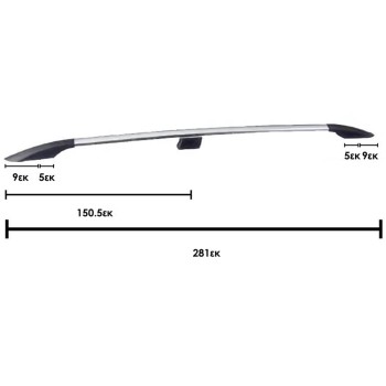 ΜΠΑΡΕΣ ΟΡΟΦΗΣ ΓΙΑ MERCEDES VITO / VIANO W639/W447 2003+ ΠΑΡΑΛΛΗΛΕΣ ΑΛΟΥΜΙΝΙΟΥ L1 ΑΣΗΜΙ OMTEC - 2 τεμ.