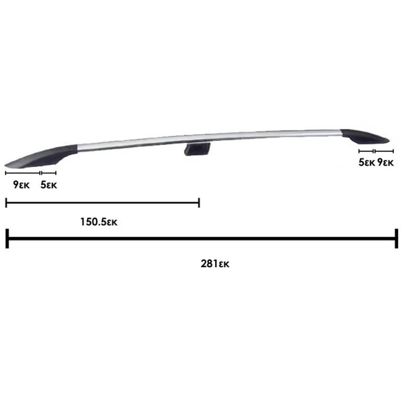 ΜΠΑΡΕΣ ΟΡΟΦΗΣ ΓΙΑ MERCEDES VITO / VIANO W639/W447 2003+ ΠΑΡΑΛΛΗΛΕΣ ΑΛΟΥΜΙΝΙΟΥ L1 ΑΣΗΜΙ OMTEC - 2 τεμ.