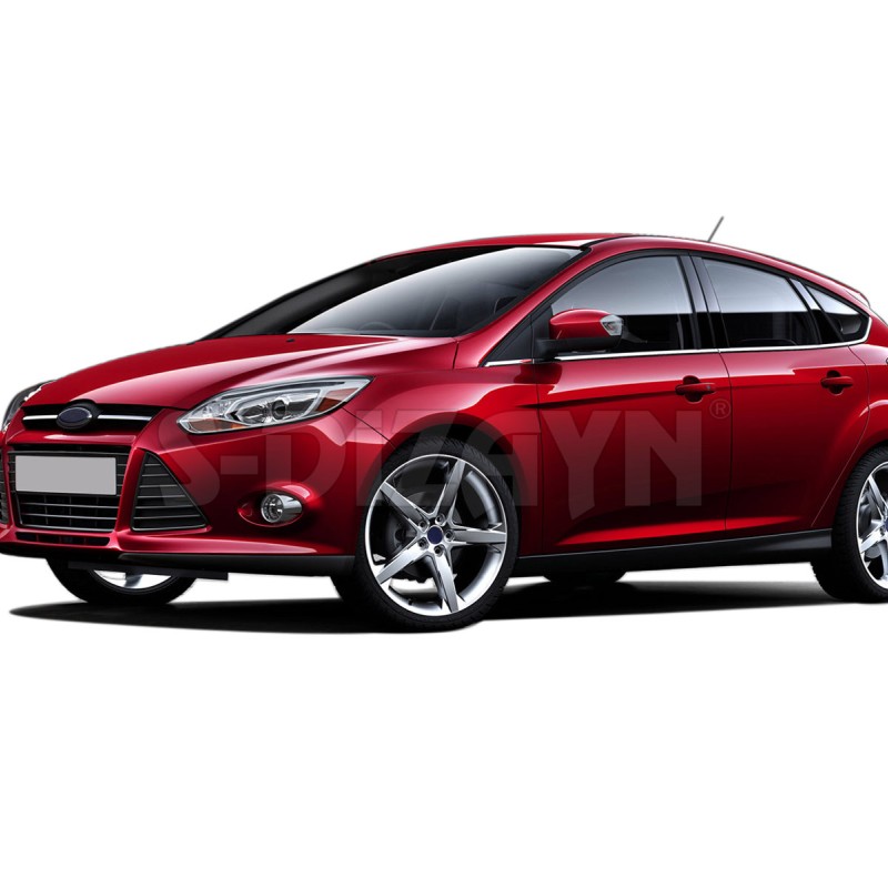 TRIM ΠΑΡΑΘΥΡΩΝ ΑΝΟΞ.ΑΤΣΑΛΙ ΧΡΩΜΙΟ S-DIZAYN ΓΙΑ FORD FOCUS 5D HB 2011+ - 8ΤΕΜ