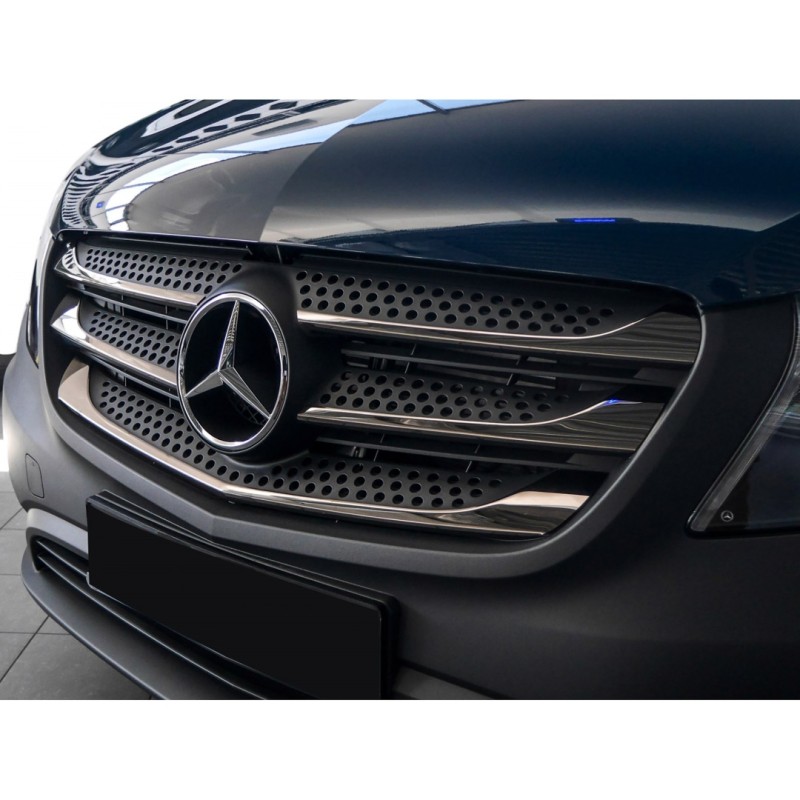 ΔΙΑΚΟΣΜΗΤΙΚΕΣ ΓΡΥΛΛΙΕΣ ΜΑΣΚΑΣ ΕΜΠΡΟΣ ΧΡΩΜΙΟ ΜΕΤΑΛΛΙΚΕΣ 5 TEM. ΓΙΑ MERCEDES VITO W447 2014+