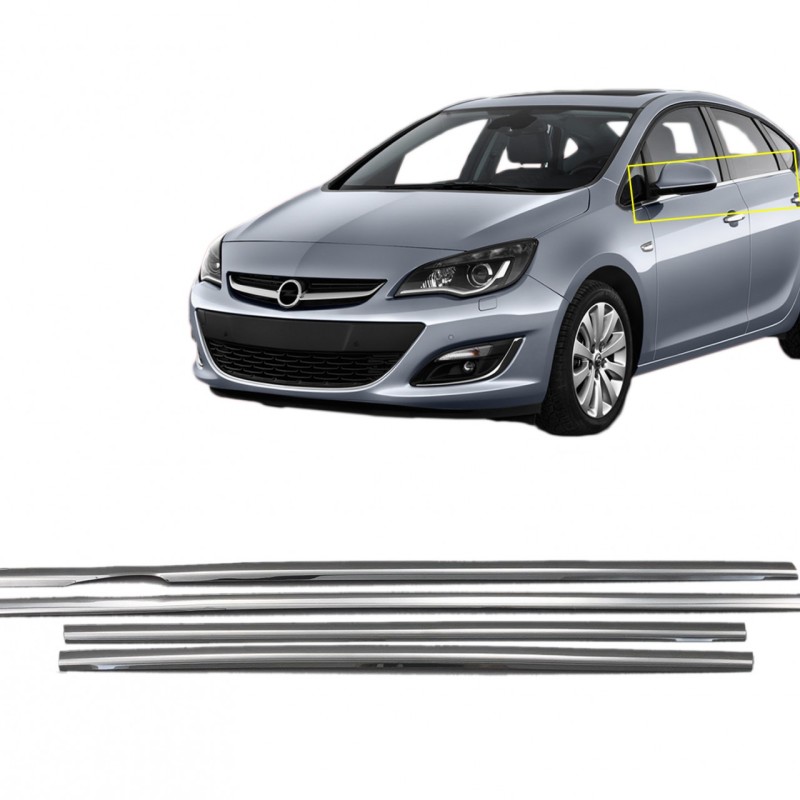 TRIM ΜΑΡΚΕ ΠΑΡΑΘΥΡΩΝ ΑΥΤΟΚΟΛΛΗΤΑ ΧΡΩΜΙΟΥ 4ΤΕΜ. ΓΙΑ OPEL ASTRA J 4D 2012+