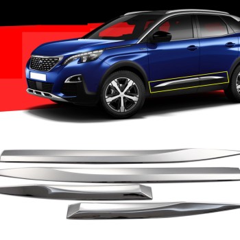 ΔΙΑΚΟΣΜΗΤΙΚΗ ΦΑΣΑ ΠΟΡΤΑΣ ΧΡΩΜΙΟ ΜΕΤΑΛΛΙΚΗ ΓΙΑ PEUGEOT 3008 2016+ 4 ΤΕΜ.